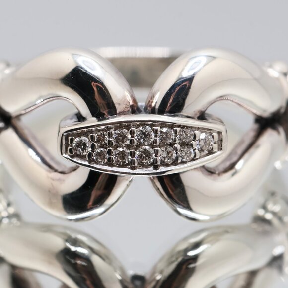 Authentic Lagos Caviar Sterling Silver Cluster 12 Diamonds Ring - Picture 2 of 9